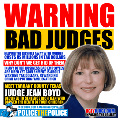 texas tarrant county judge jean boyd favors rich criminals and allows them to go free