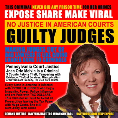 Judge Joan Orie Melvin is a criminal because she was a judge will not go to prison