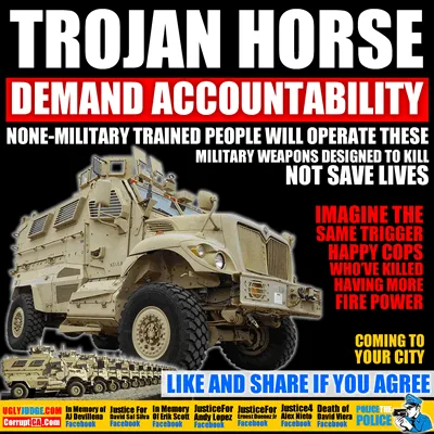 trojan horse warning mraps coming to your city so the cops have more firepower