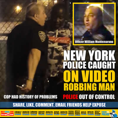 new york new york police officer caught on video robbing man