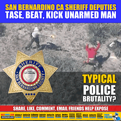 san bernardion california sheriff depuites beat kick tase and assault man not resisting