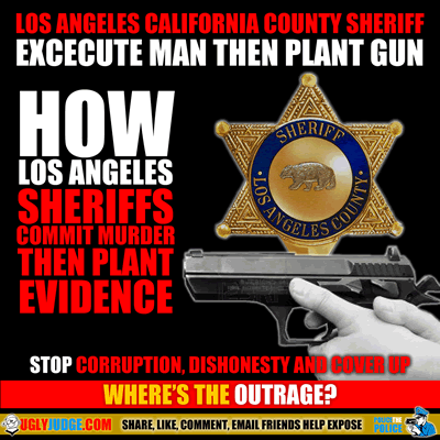 Los Angeles County Sheriff Murder Man then Plant Gun Video