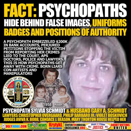 fact Sylvia and gary a schmidt with the help of lawyer christopher overgaard phillip barbaro jr violet boskovich judges candace j beason judge mary thorton house county of los angeles