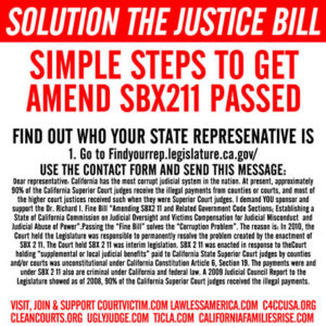  JUSTICE BILL SOLUTION FOR ALL COURT VICTIMS SIMPLE STEPS TO GET AMEND SBX211 PASSED
