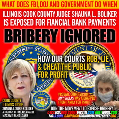 Cook County Chicago Illinois County Judge shauna louise boliker and Lisa Casanova Public Guardian exposed for possible bribery.j